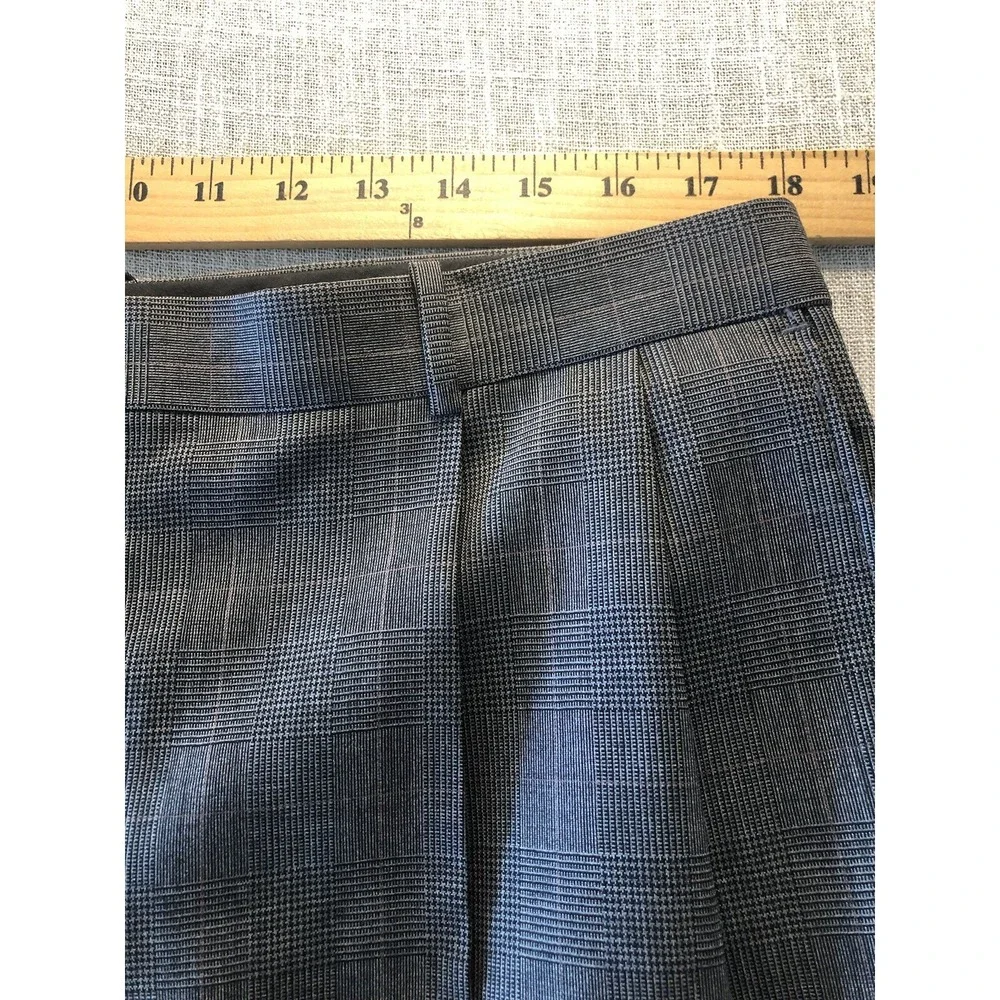 Gerald Austin Suit Gray Check 46R Wool Blazer Sport Coat  36 Trouser Business